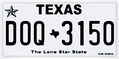 TX license plate DOQ3150