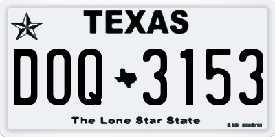TX license plate DOQ3153