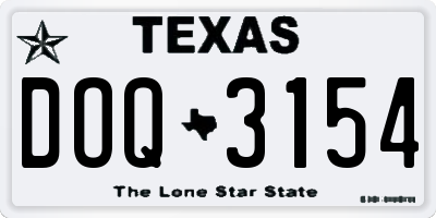 TX license plate DOQ3154