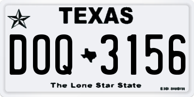 TX license plate DOQ3156