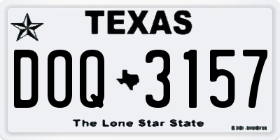 TX license plate DOQ3157