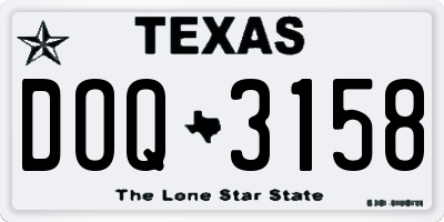 TX license plate DOQ3158
