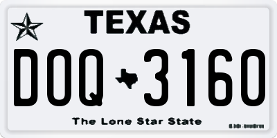 TX license plate DOQ3160