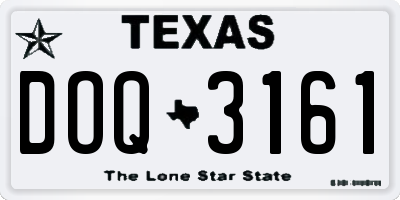 TX license plate DOQ3161