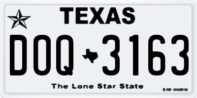 TX license plate DOQ3163