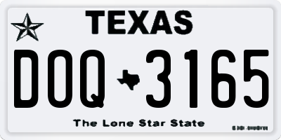 TX license plate DOQ3165