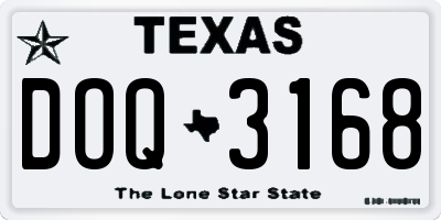 TX license plate DOQ3168