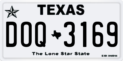 TX license plate DOQ3169