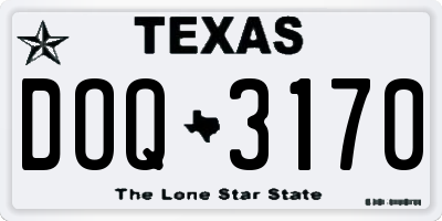 TX license plate DOQ3170