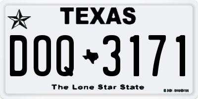 TX license plate DOQ3171