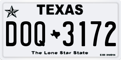 TX license plate DOQ3172