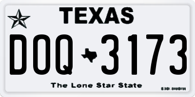 TX license plate DOQ3173