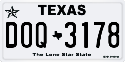TX license plate DOQ3178