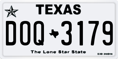 TX license plate DOQ3179