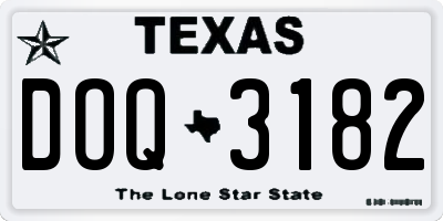TX license plate DOQ3182