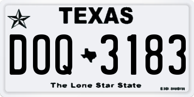TX license plate DOQ3183