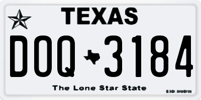 TX license plate DOQ3184