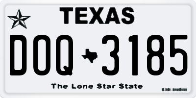 TX license plate DOQ3185