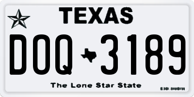 TX license plate DOQ3189