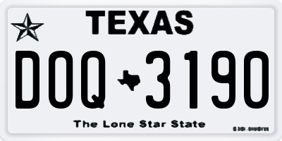 TX license plate DOQ3190