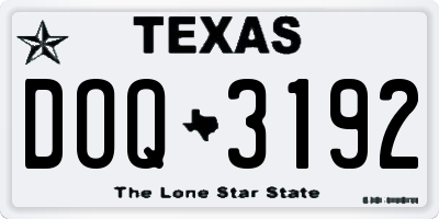 TX license plate DOQ3192