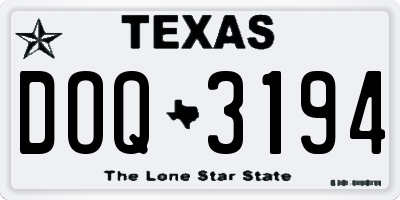 TX license plate DOQ3194