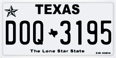 TX license plate DOQ3195