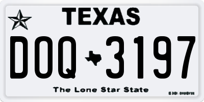 TX license plate DOQ3197