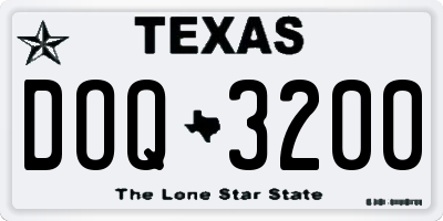 TX license plate DOQ3200