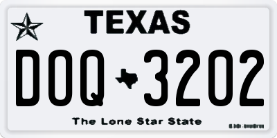 TX license plate DOQ3202