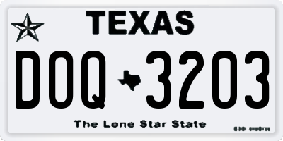 TX license plate DOQ3203