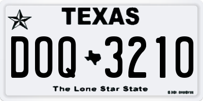 TX license plate DOQ3210
