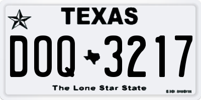 TX license plate DOQ3217