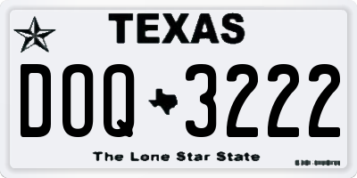 TX license plate DOQ3222