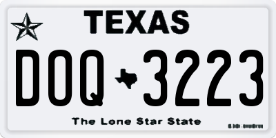 TX license plate DOQ3223