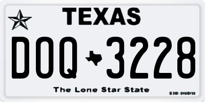 TX license plate DOQ3228