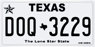 TX license plate DOQ3229