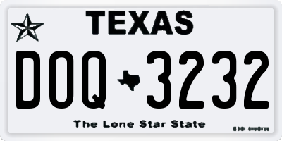 TX license plate DOQ3232