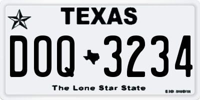 TX license plate DOQ3234