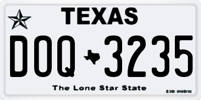 TX license plate DOQ3235