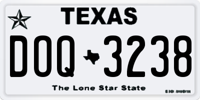 TX license plate DOQ3238
