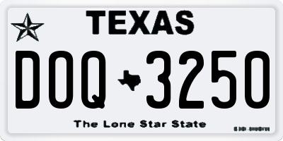 TX license plate DOQ3250