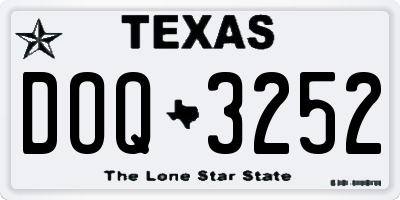 TX license plate DOQ3252
