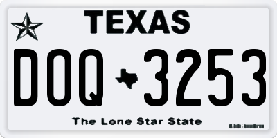TX license plate DOQ3253
