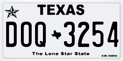 TX license plate DOQ3254