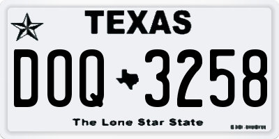 TX license plate DOQ3258