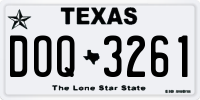 TX license plate DOQ3261