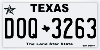 TX license plate DOQ3263
