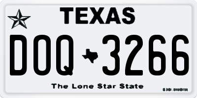 TX license plate DOQ3266