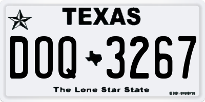 TX license plate DOQ3267